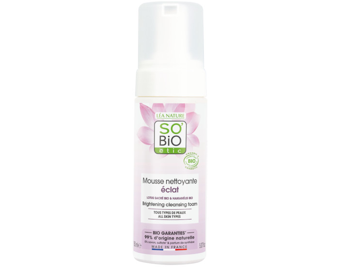 SO'BIO TIC Mousse Nettoyante clat - Lotus Sacr Bio - 150 ml