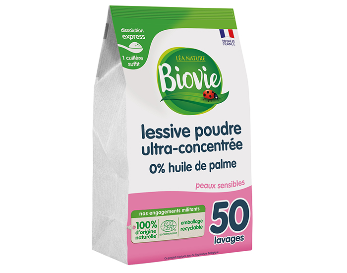 BIOVIE Lessive Poudre Ultra Concentre - Peaux Sensibles - 500g