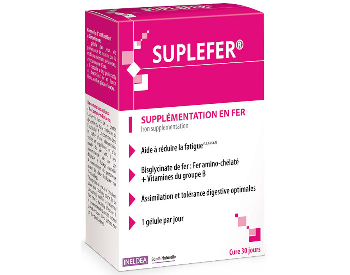 INELDEA SANTE NATURELLE Suplefer Supplmentation en Fer - 30 glules