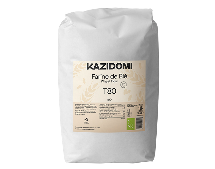 KAZIDOMI Farine Bl Semi-Complte T80 - 1,Kg