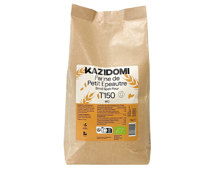 KAZIDOMI Farine Petit peautre Complte T150 Bio - 1Kg