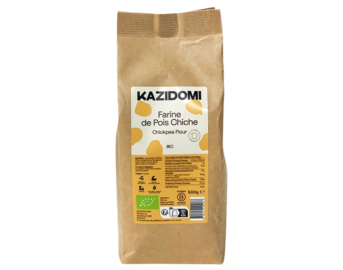 KAZIDOMI Farine Pois Chiche Bio - 500 g