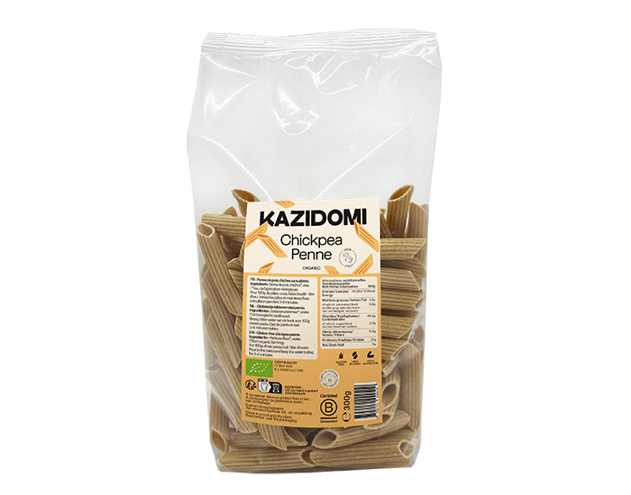 KAZIDOMI Penne Pois Chiches Sans Gluten Nouvelle Recette Bio - 300g