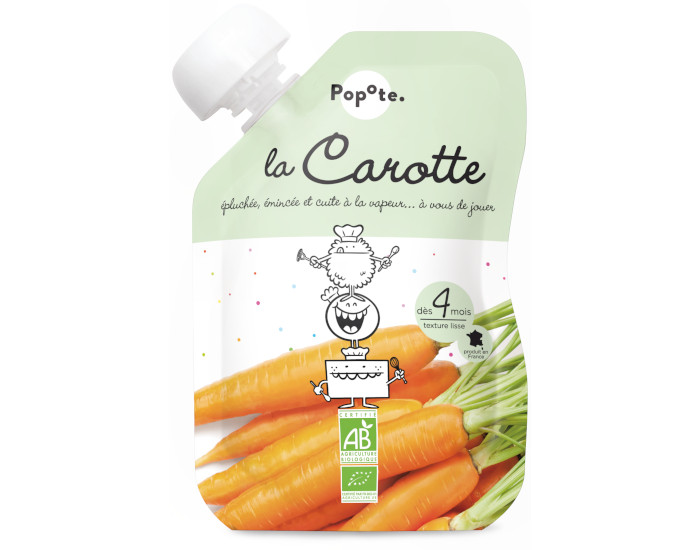 POPOTE Gourde Carotte Bio - 120 g - Ds 4 mois