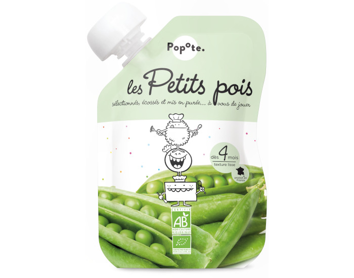 POPOTE Gourde Petit Pois Bio - 120 g - Ds 4 mois