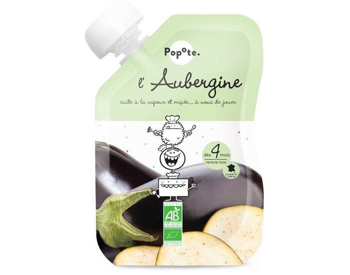 POPOTE Gourde Aubergine Bio - 120 g - Ds 4 mois