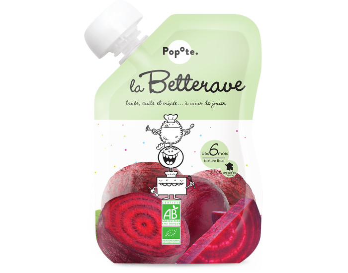 POPOTE Gourde Betterave Bio - 120 g - Ds 6 mois