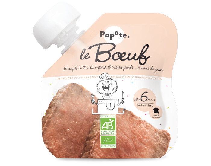 POPOTE Gourde Boeuf Bio - 60 g - Ds 6 mois