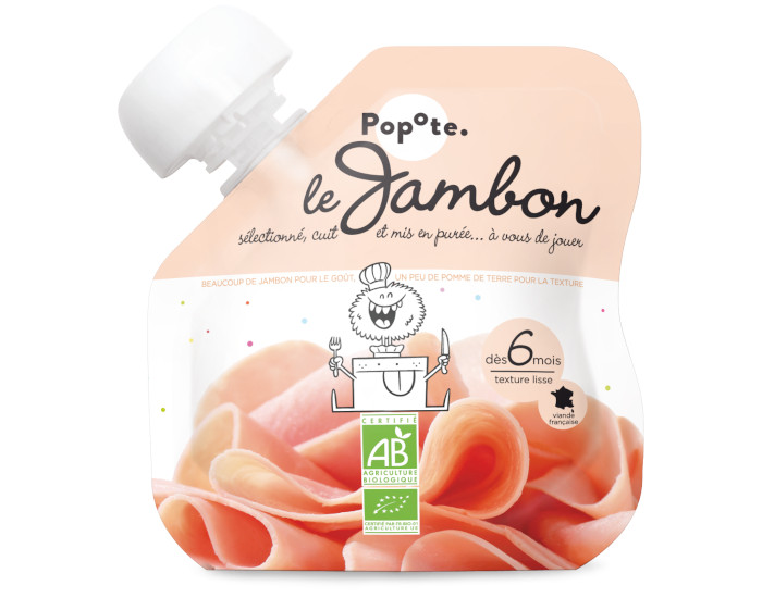 POPOTE Gourde Jambon Bio - 60 g - Ds 6 mois