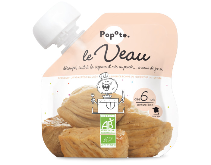 POPOTE Gourde Veau Bio - 60 g - Ds 6 mois