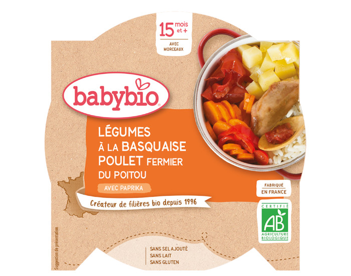 BABYBIO Mon p'tit Plat Assiette - 230 g ou 260 g