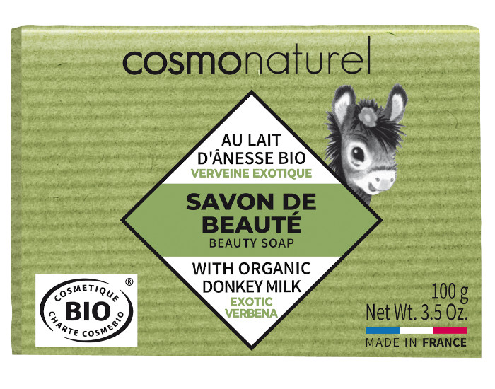 COSMO NATUREL Savon au Lait d'nesse - Verveine - 100 g