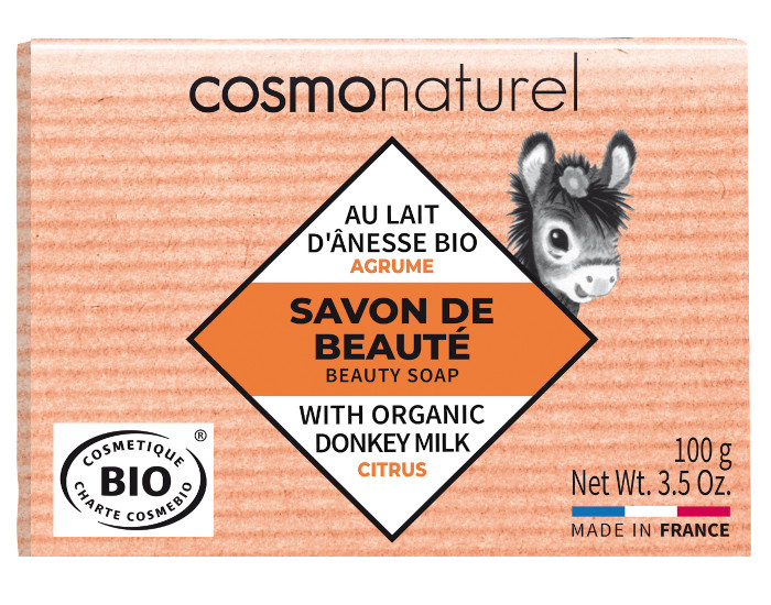 COSMO NATUREL Savon au Lait d'nesse - Agrumes - 100 g