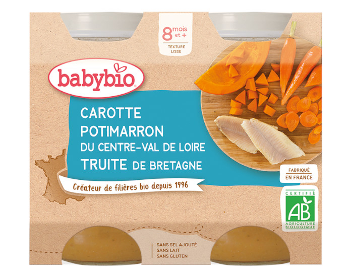 BABYBIO Petits Pots Menu du Jour - 2x200g - Ds 8 mois