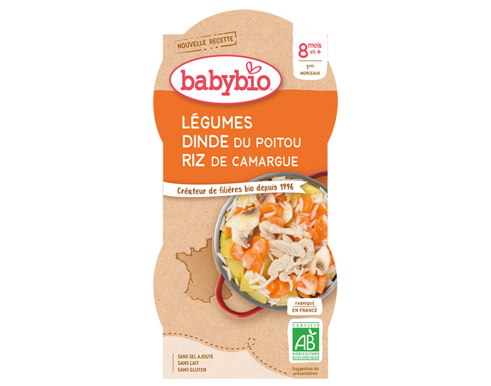 BABYBIO Bols Menu du Jour - 2 x 200 g