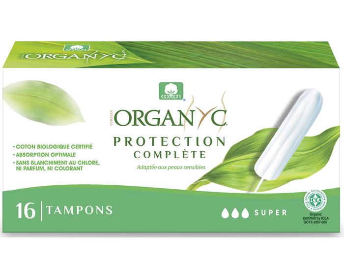 ORGANYC Tampons Super Sans Applicateur - Boite de 16