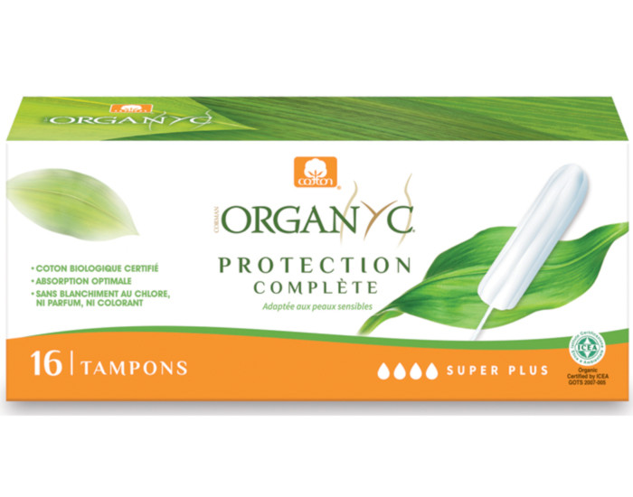 ORGANYC Tampons Super + Sans Applicateur - Boite de 16