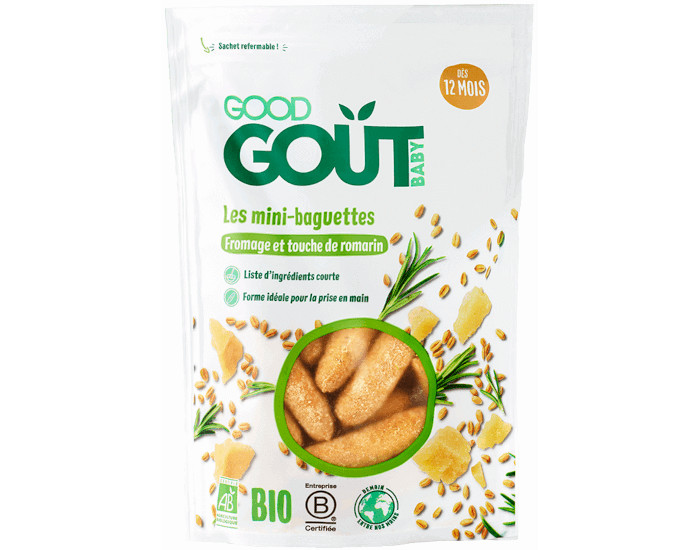 GOOD GOUT Mini-baguettes Fromage et Romarin - 70g - Ds 10 mois