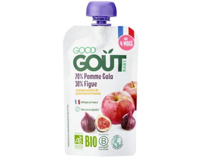 GOOD GOUT Gourde de Fruit pour Bb 120 g - Pomme Figue - Ds 6 Mois