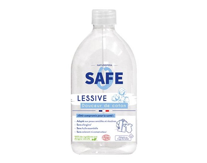 SAFE Lessive 100% Vgtale Senteur Coton Sans Allergne - 1 L