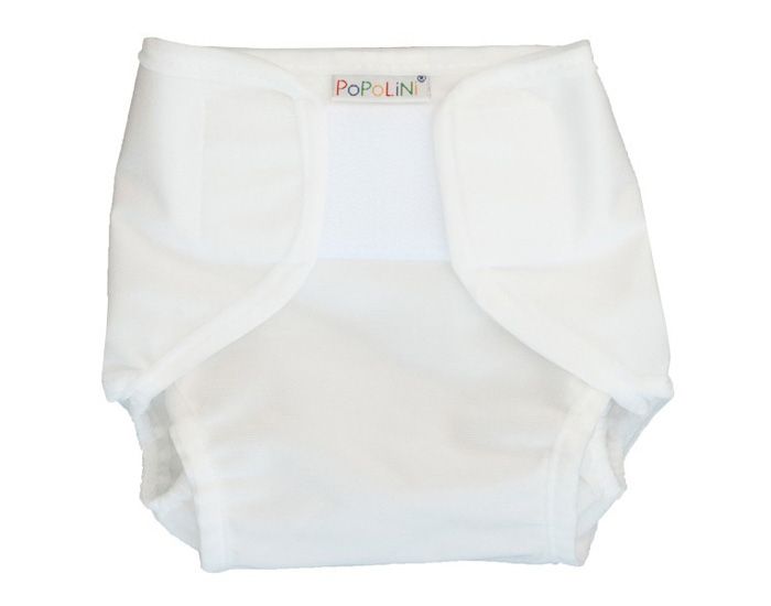 POPOLINI Culotte de Protection Popowrap  Velcros - Blanche Small 3 - 6 kg