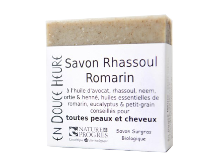 EN DOUCE HEURE Savon et Shampooing Solide sans Huile de Palme - Rhassoul Romarin