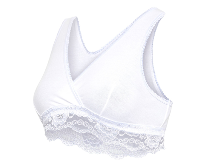 CARRIWELL Brassire d'Allaitement Cache-Coeur en Coton Bio - Blanche