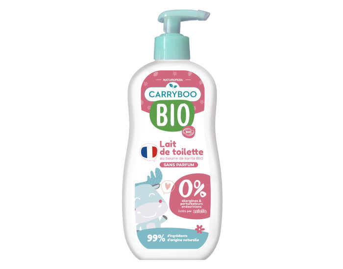 CARRYBOO Lait de Toilette Tout Doux au Beurre de Karit Bio - 500 ml