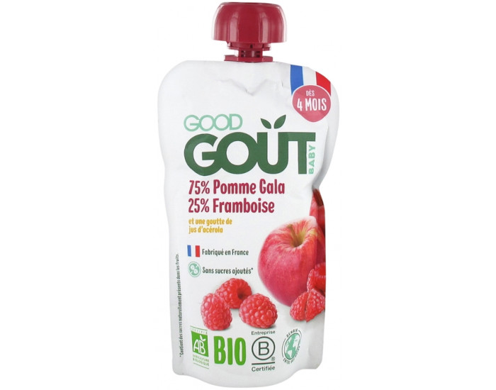 GOOD GOUT Gourde de Fruit pour Bb 120g - Pomme Framboise - Ds 4 mois