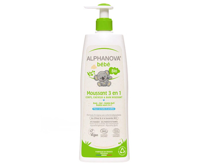 ALPHANOVA Bb Moussant 3 en 1 Corps et Cheveux - 500 ml