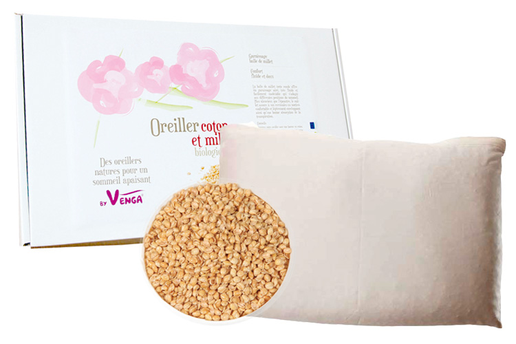 BY VENGA Oreiller Millet et Coton Bio - 40 x 60 cm (1)