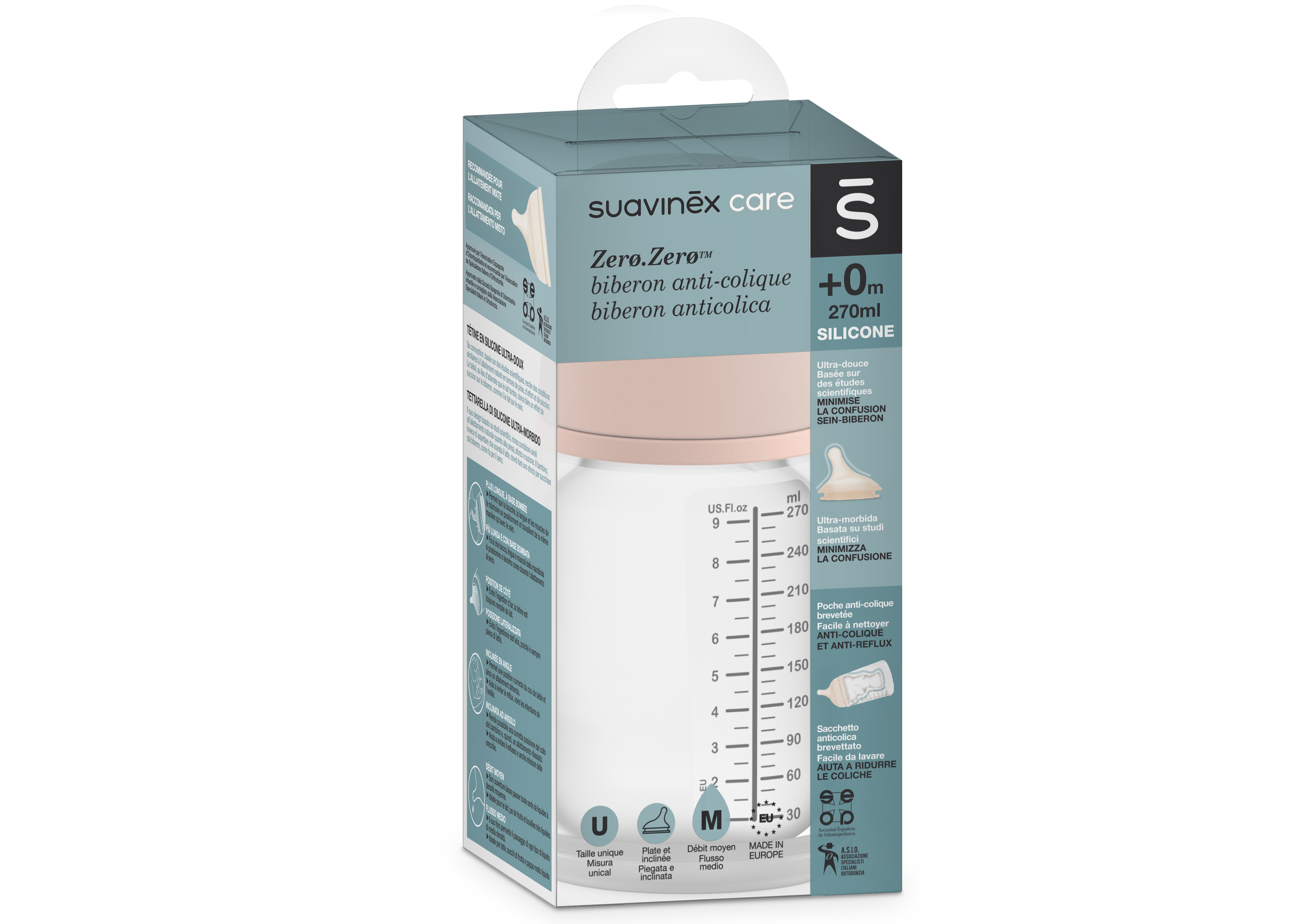 SUAVINEX Biberon Zero-Zero Anti-Colique - Dbit Moyen - 270ml (2)