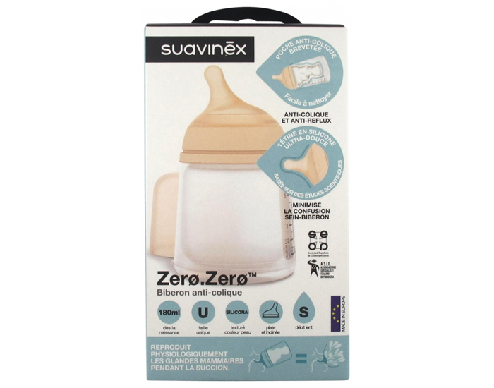 SUAVINEX Biberon Zero-Zero Anti-Colique - Dbit Lent - 180ml (2)