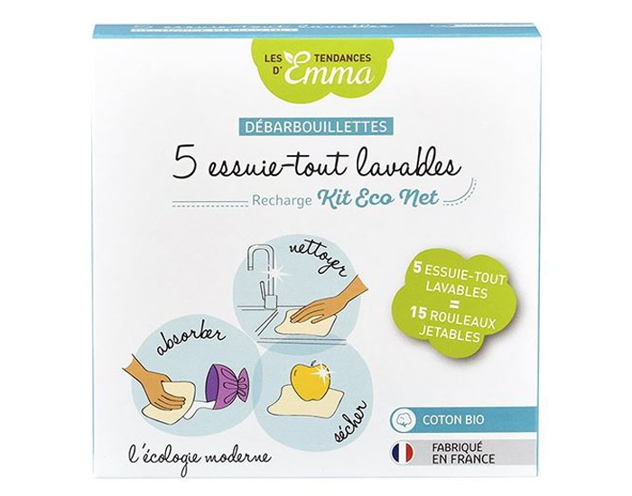 LES TENDANCES D'EMMA 5 Dbarbouillettes Lavables - Bambou Ecru (1)