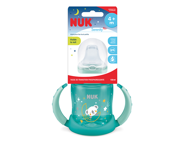 NUK Tasse de Transition  Poignes Serenity+ Phosphorecente - 150 ml Vert (1)