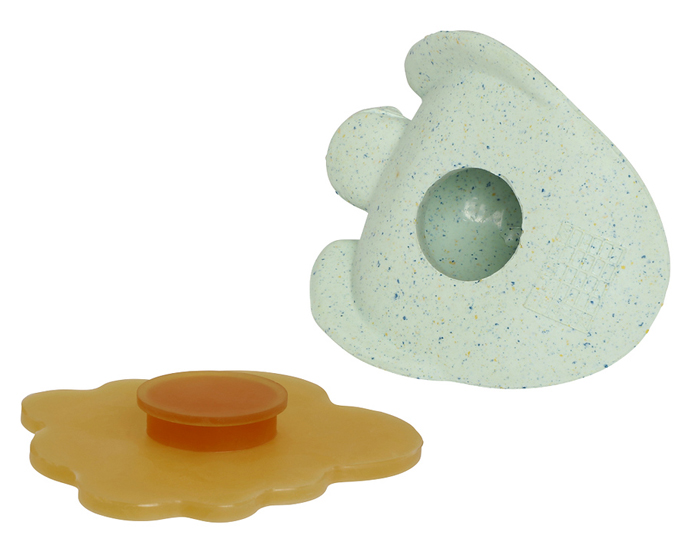 HEVEA Coffret de 2 Jouets de Bain en Caoutchouc Naturel Blanc et Sauge (1)