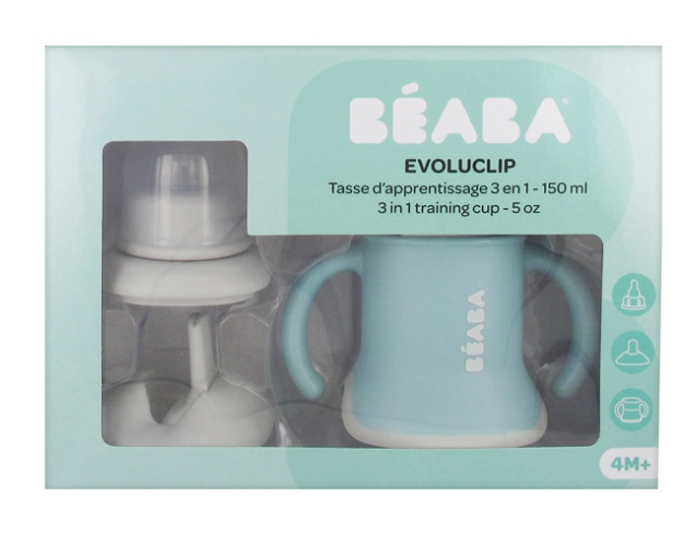 BEABA Tasse Evoluclip 3 en 1 - Airy Green - Ds 4 mois (1)