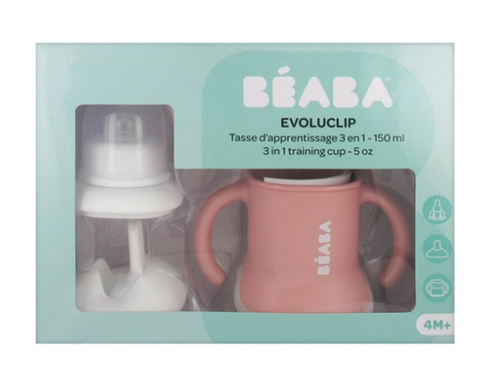 BEABA Tasse Evoluclip 3 en 1 - Old Pink - Ds 4 mois (3)