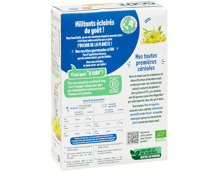 GOOD GOUT Crales Nuit Tilleul Camomille - 200g - Ds 4 mois (1)