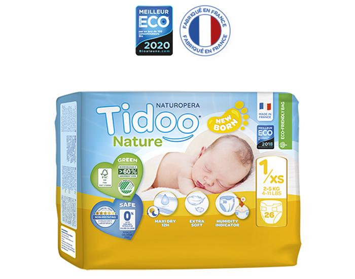 TIDOO Couches cologiques Nature T1 / 2-5 kg / 26 couches (3)