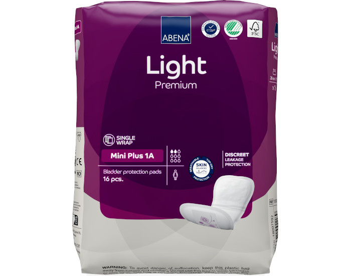 ABENA Light Serviettes Incontinence Mini Plus - Paquet de 16 - 200 ml (1)