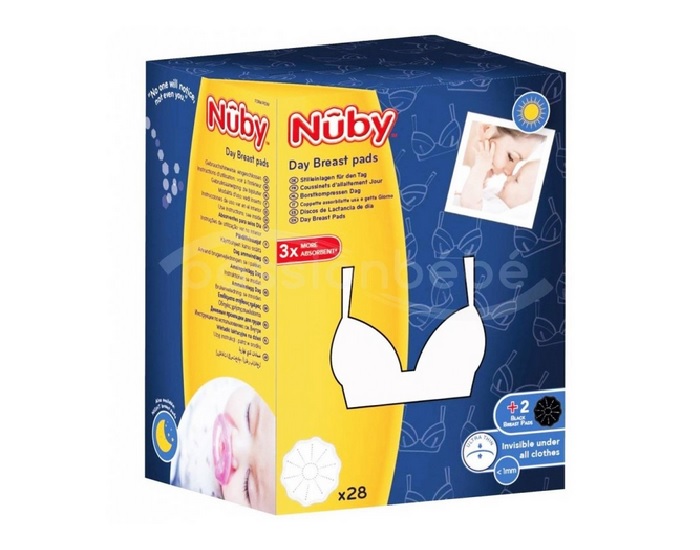 NUBY Coussinets d'Allaitement Extra-Fins Journe - 28 Blancs et 2 Noirs (1)