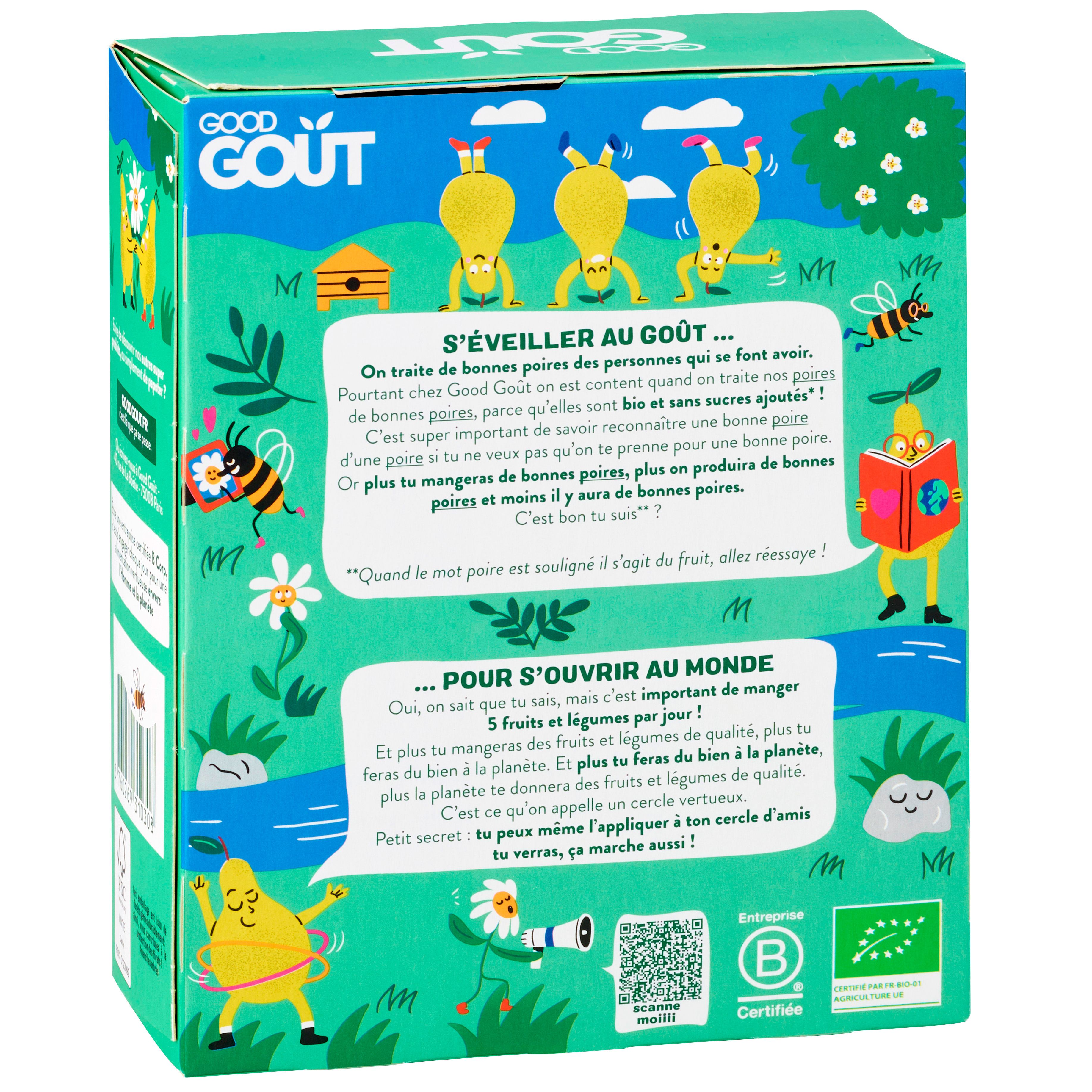 GOOD GOUT KIDZ Gourdes POIRE - 4 x 90 g - Ds 3 ans (1)