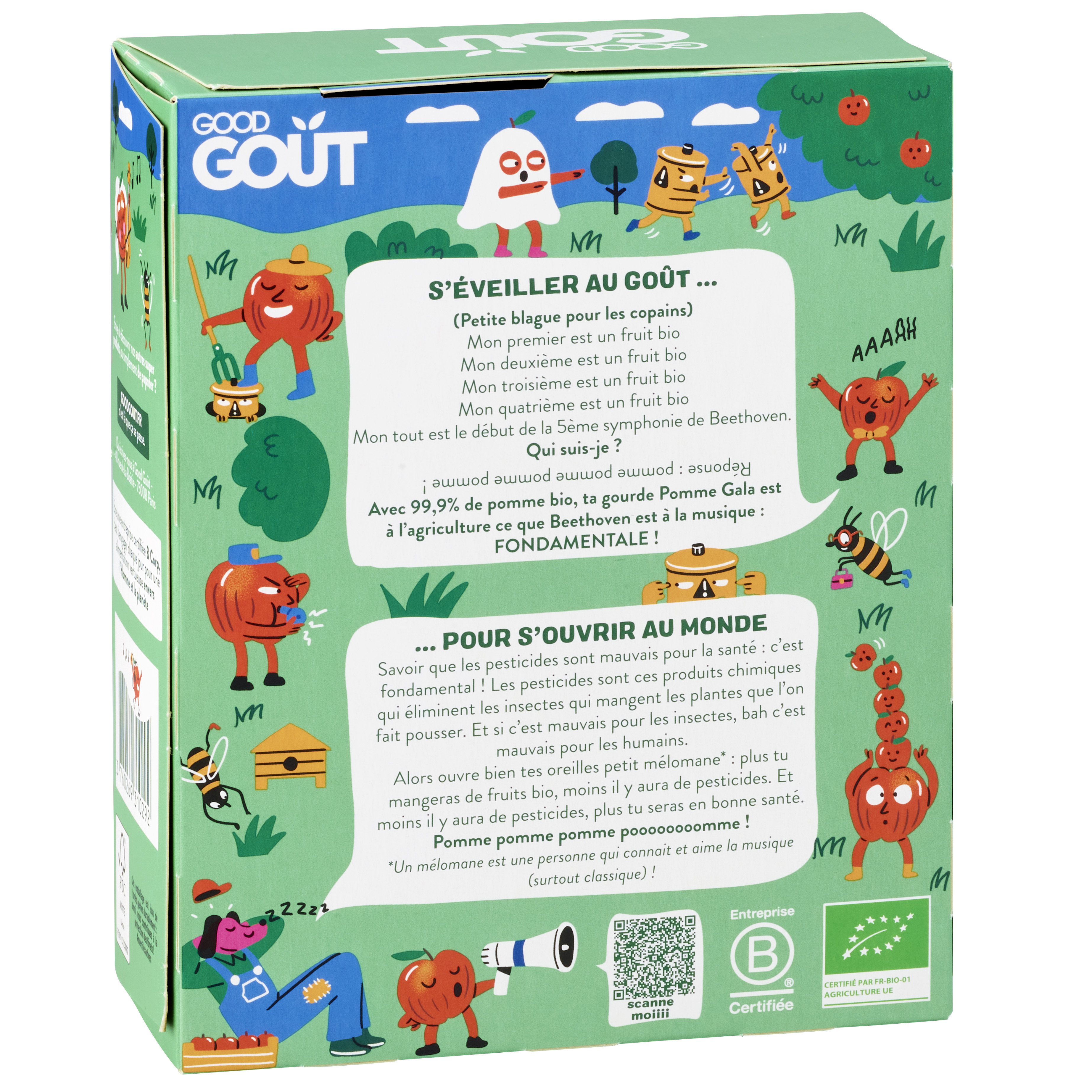 GOOD GOUT KIDZ Gourdes POMME - 4 x 90 g - Ds 3 ans (1)