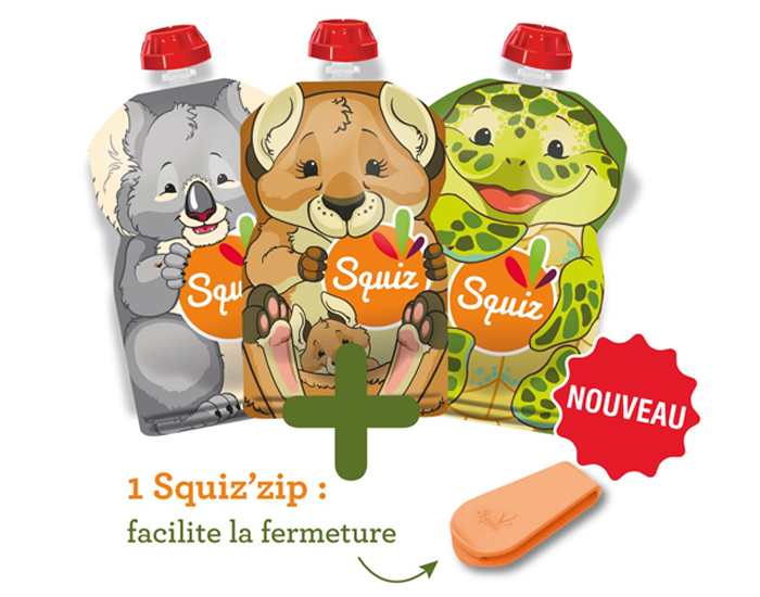 SQUIZ Lot de 3 Gourdes Rutilisables Australia - 130 ml (2)