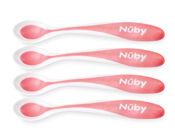 NUBY Cuillres Thermosensibles Bord Doux - Ds 3 mois - Lot de 4 (1)