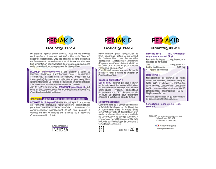 PEDIAKID Probiotiques 10 M - Ds 12 mois - 10x2 g (1)