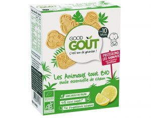 GOOD GOUT Biscuits Animaux Tout Bio au Citron - Ds 10 mois - 80g