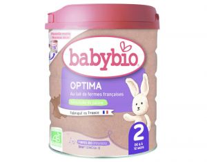 BABYBIO Lait de Suite 2 Optima - De 6  12 mois - 800 g