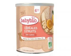 BABYBIO Crales Instantanes aux 3 Fruits/Quinoa - 220g - ds 6 mois